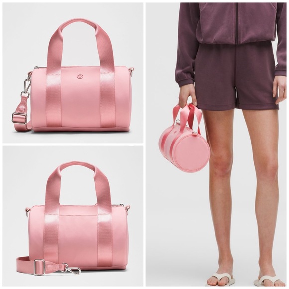 Lululemon Knit Nylon Mini Barrel Duffle Bag 5L PINK TIDE NWT - Picture 1 of 6